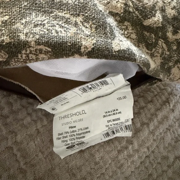 Studio McGee Floral Jacquard Lumbar Pillow in Brown and Cream - Picture 3 of 3